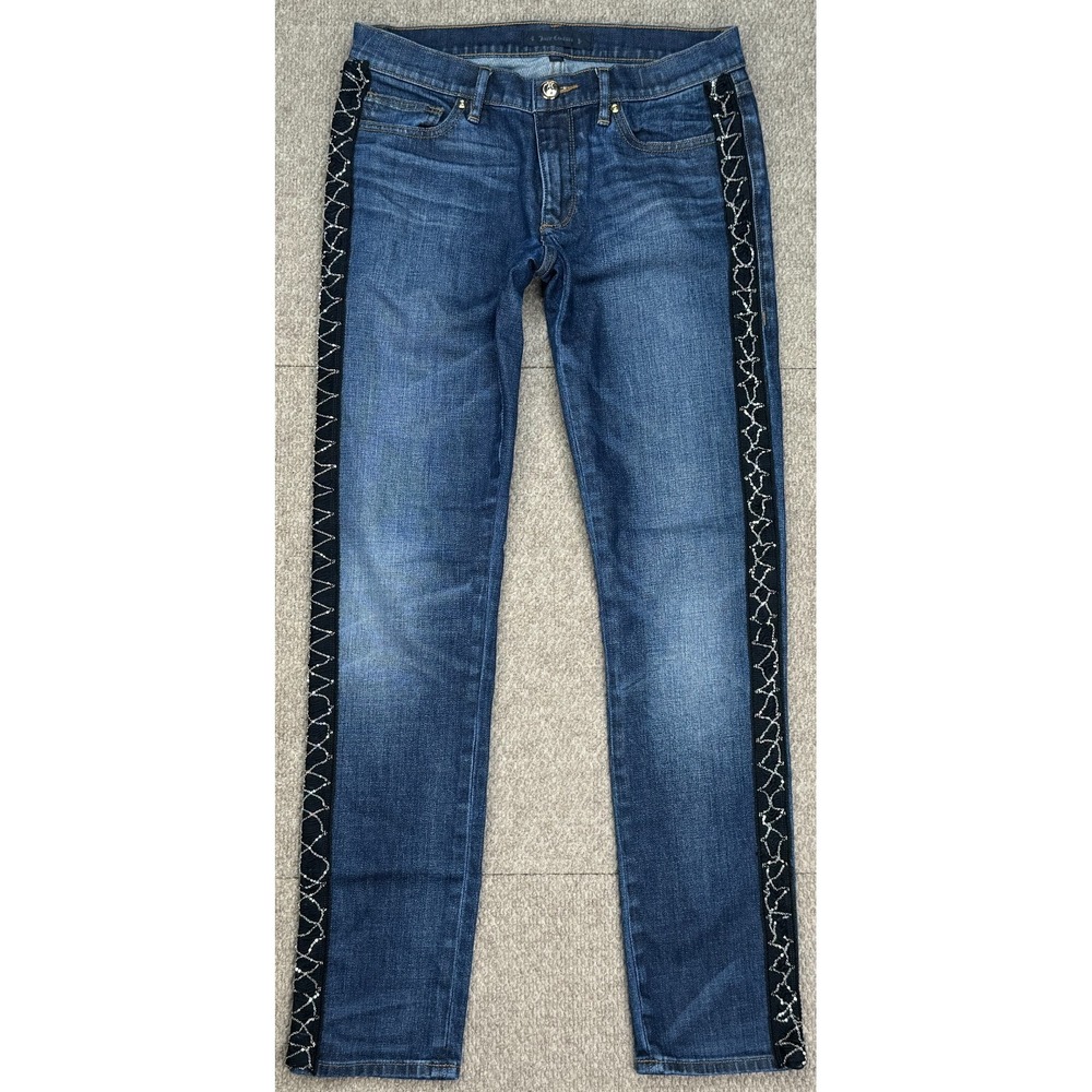 Juicy Couture Women Side Chain Lace 5 Pocket Denim Jeans Size26